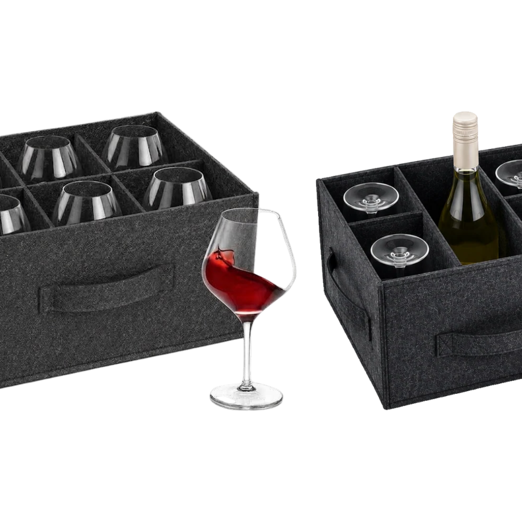 Filz Wein-Set – Rotwein- und Weißweinglashalter